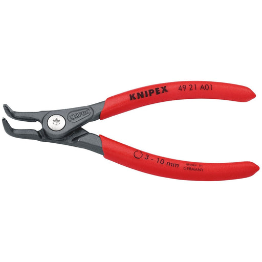 Knipex 49 21 A01 SB Precision Circlip Pliers for external circlips on shafts with non-slip plastic coating grey atramentized, 130mm Draper - Town Tools