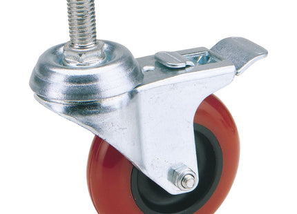 Draper Swivel Bolt Fixing Polyurethane Wheel with Brake, 75mm Diameter, S.W.L. 7 Draper - Town Tools 
