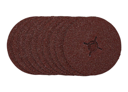 Draper Fibre Sanding Discs, 125mm, 24 Grit, (Pack of 10) 68618 Draper - Town Tools 