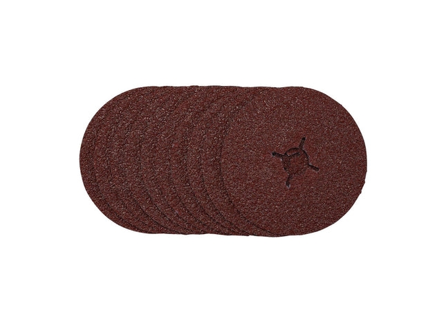 Draper Fibre Sanding Discs, 125mm, 24 Grit, (Pack of 10) 68618 Draper - Town Tools 