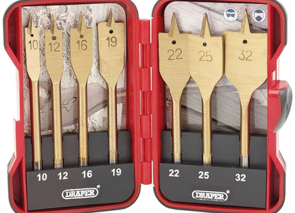 Draper Titanium Nitride Coated Flat Wood Bit Set (7 Piece) 18560 Draper - Town Tools 