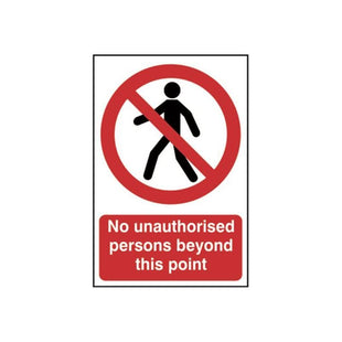 Scan No Unauthorised Persons Beyond This Point - PVC Sign 200 x 300mm Scan - RockBottom Nothampton