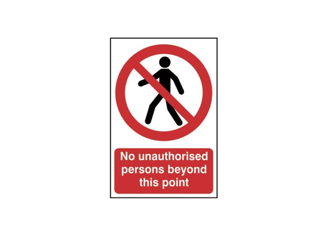 Scan No Unauthorised Persons Beyond This Point - PVC Sign 200 x 300mm Scan - RockBottom Nothampton