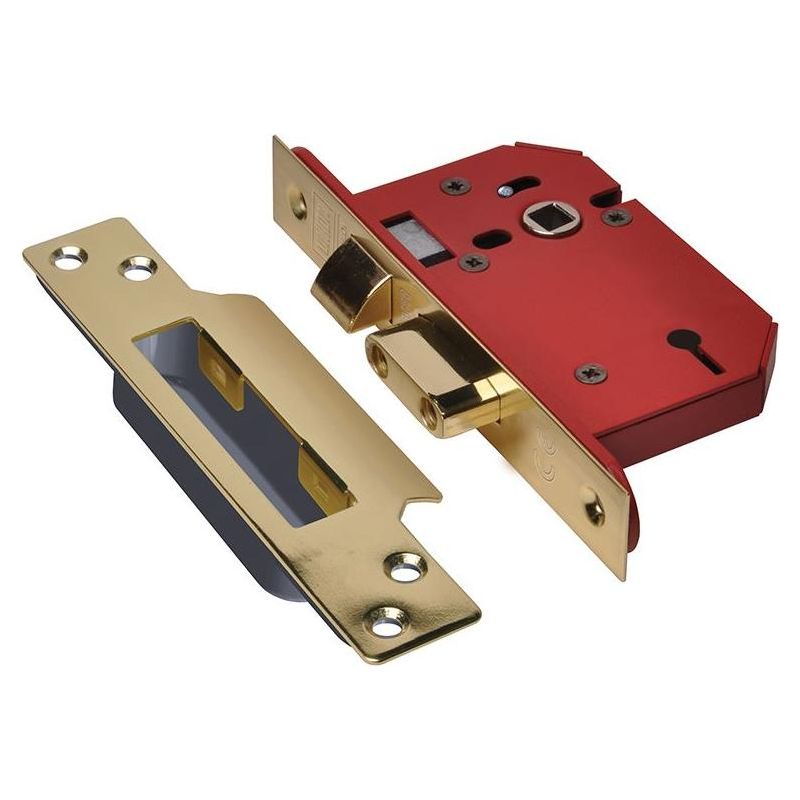 Union StrongBOLT 2203S 3 Lever Mortice Sashlock Polished Brass 81mm 3in Visi UNION - RockBottom Northampton