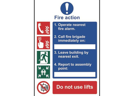 Scan Fire Action Procedure, Style 1 - PVC Sign 200 x 300mm Scan - RockBottom Nothampton
