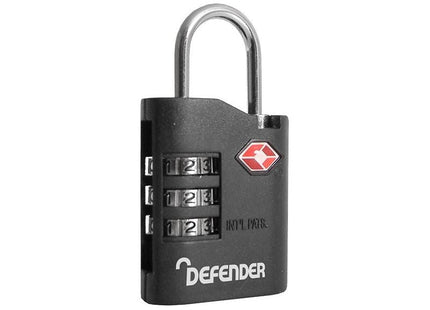 Defender TSA Combination Padlock 35mm DEFENDER - RockBottom Northampton