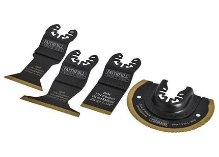 Faithfull Multi-Function Titanium Blade Set 4 Piece Faithfull - RockBottom Northampton