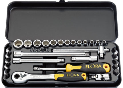 Draper Elora Metric Socket Set, 1/4" Sq. Dr. (31 Piece) 25931 Draper - Town Tools 