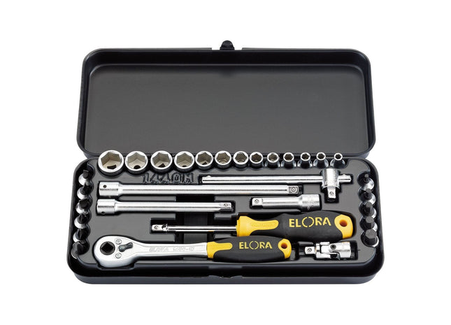 Draper Elora Metric Socket Set, 1/4" Sq. Dr. (31 Piece) 25931 Draper - Town Tools 