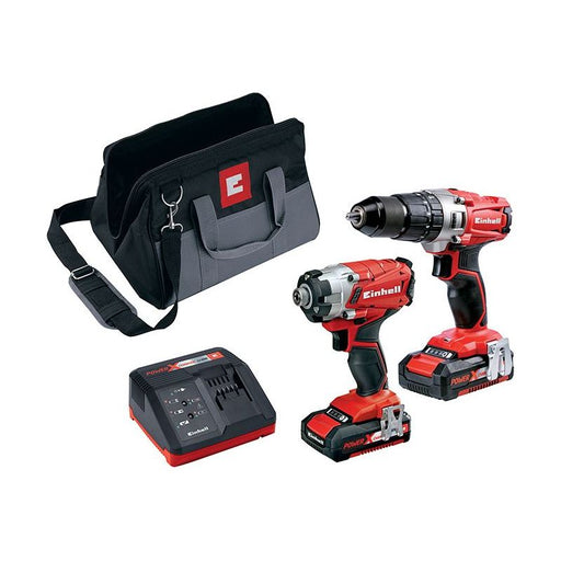 Einhell Power X-Change Combi & Impact Driver Twin Pack 18V 2 x 2.0Ah Li-ion Einhell - RockBottom Northamptin