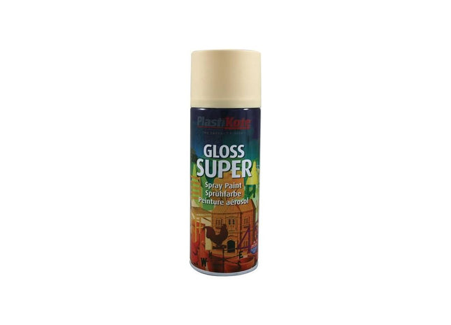 Plastikote Gloss Super Spray Antique White 400ml PlastiKote - RockBottom Nothampton