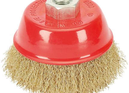 Draper Brassed Steel Crimped Wire Cup Brush, 100mm, M14 41445 Draper - Town Tools 