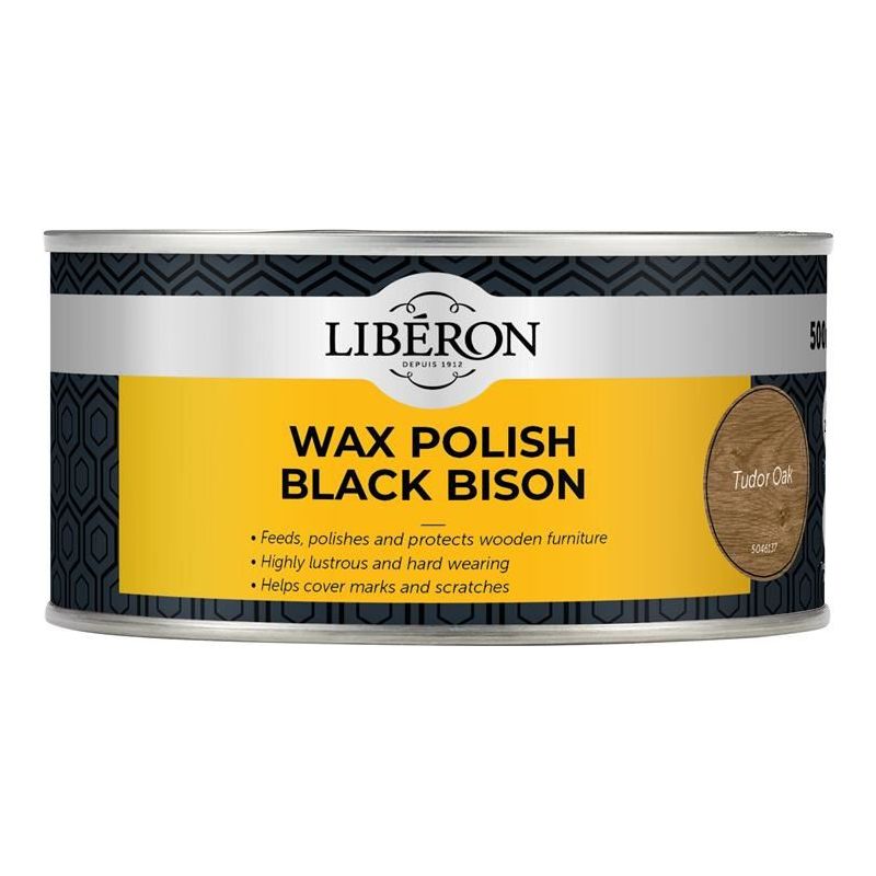 Liberon Black Bison Wax Paste Tudor Oak 500ml Liberon - RockBottom Northampton