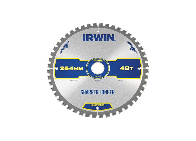 Irwin® Construction Mitre Circular Saw Blade 254 x 30mm x 48T ATB/Neg IRWIN® - RockBottom Northampton