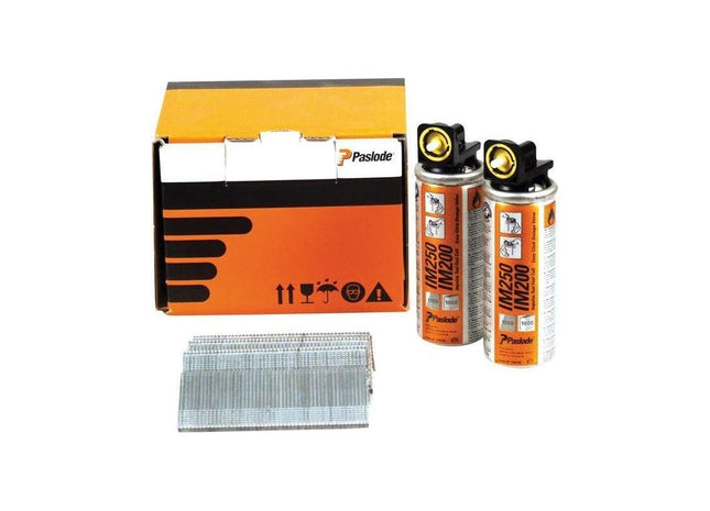 Paslode 64mm IM65 Galvanised Straight Brads 2000 2 x Fuel Cells Paslode - RockBottom Nothampton