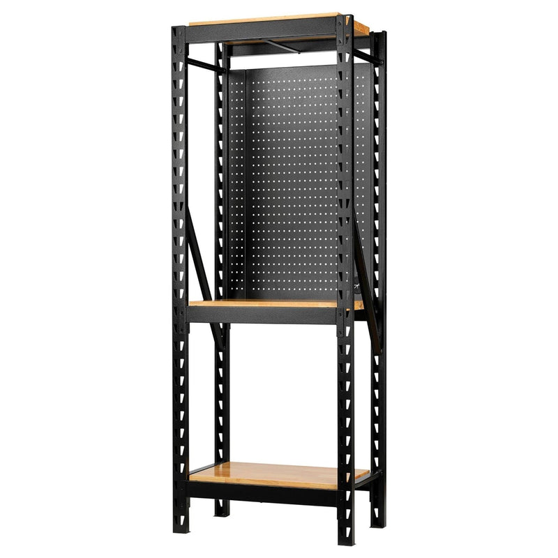 Bunker 17 Piece Modular 3 Tier Racking with Hardwood Shelving and Pegboards, 750mm Draper - Town Tools