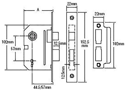 Yale Locks PM246 Internal 2 Lever Mortice Sashlock Polished Chrome 67mm 2.5in Yale Locks - RockBottom Northampton