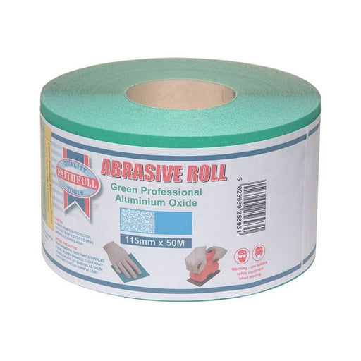 Faithfull Aluminium Oxide Sanding Paper Roll Green 115mm x 50m 120G Faithfull - RockBottom Northampton