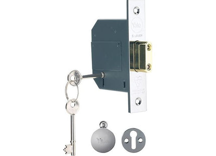 Yale Locks PM562 Hi-Security BS 5 Lever Mortice Deadlock 81mm 3in Polished Chrome Yale Locks - RockBottom Northampton