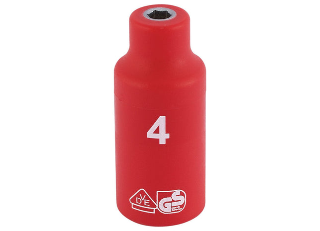 Draper Fully Insulated VDE Socket, 1/4" Sq. Dr., 4mm 31143 Draper - Town Tools 
