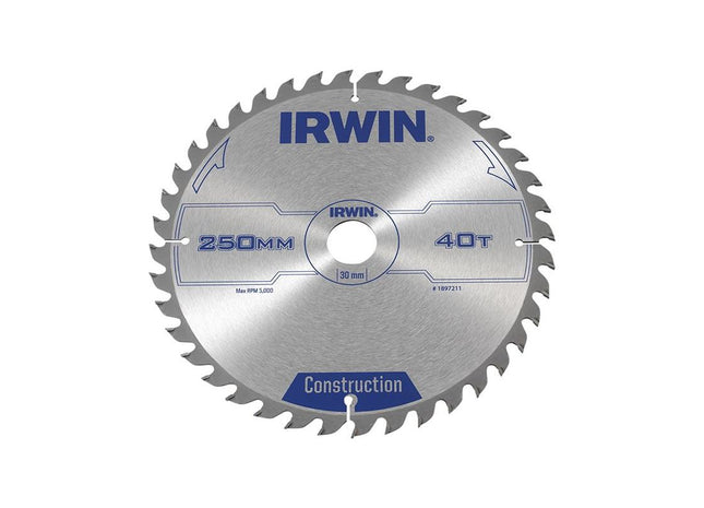 Irwin® General Purpose Table & Mitre Saw Blade 250 x 30mm x 40T ATB IRWIN® - RockBottom Northampton