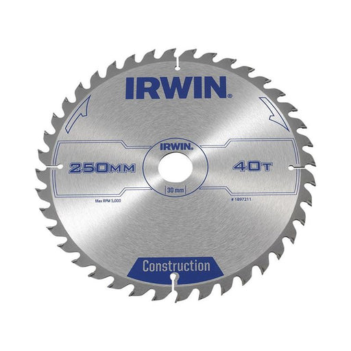 Irwin® General Purpose Table & Mitre Saw Blade 250 x 30mm x 40T ATB IRWIN® - RockBottom Northampton