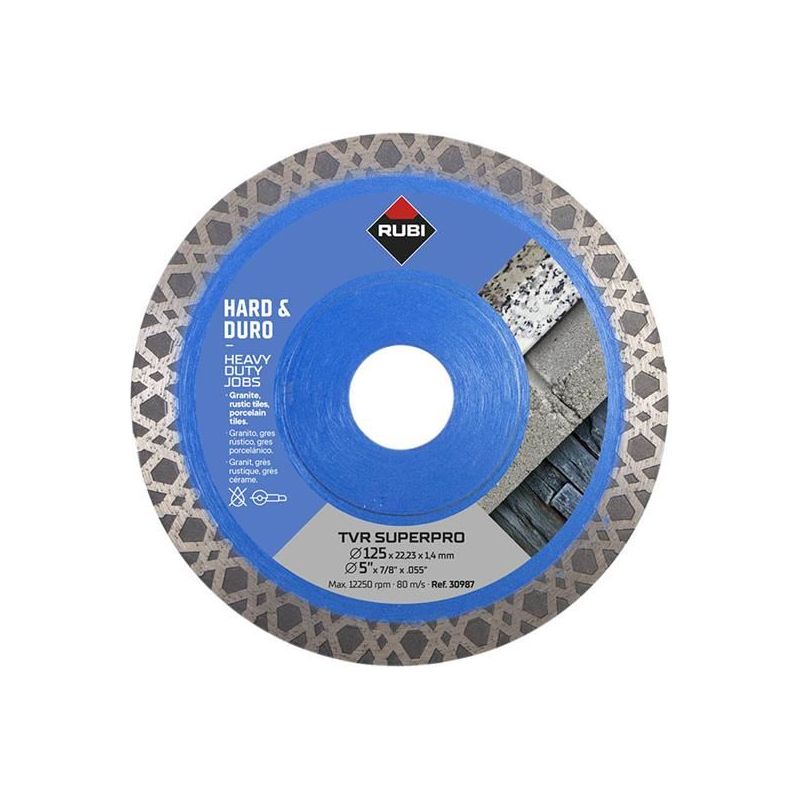 Rubi Tiling Tools TVR125 TVR SUPERPRO Diamond Blade 125mm RUBI TILING TOOLS - RockBottom Nothampton