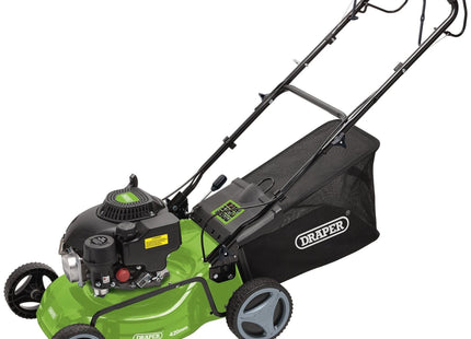 Draper Steel Deck Petrol Lawn Mower, 420mm, 132cc/3.3HP 08671 Draper - Town Tools 