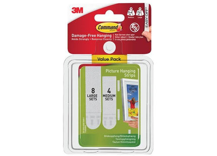Command™ Picture Hanging Strips Set, Medium & Large (Pack 12) Command™ - RockBottom Northampton