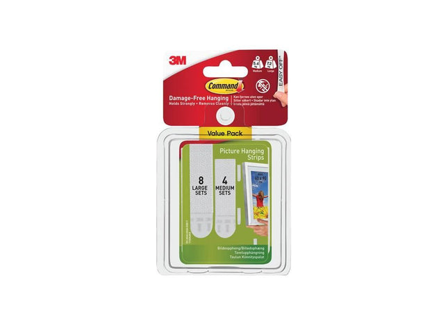Command™ Picture Hanging Strips Set, Medium & Large (Pack 12) Command™ - RockBottom Northampton