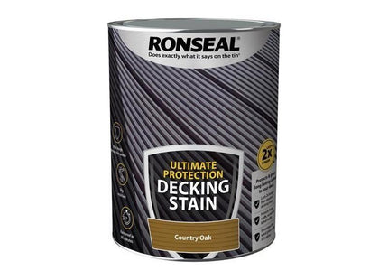 Ronseal Ultimate Protection Decking Stain Country Oak 5 litre Ronseal - RockBottom Nothampton