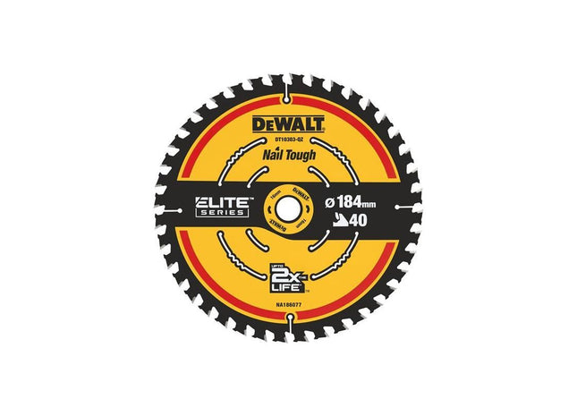 Dewalt Power Tools ELITE™ Series Framing Circular Saw Blade 184 x 16mm x 40T DeWALT Power Tools - RockBottom Northampton