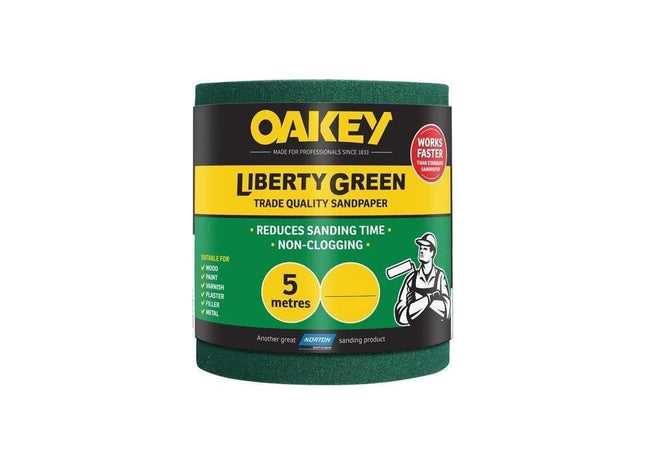Oakey Liberty Green Sanding Roll 115mm x 5m Extra Coarse 40G Oakey - RockBottom Nothampton