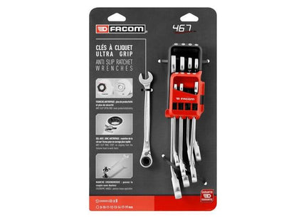 Facom 440XL Long Combination Wrench Set, 8 Piece Facom - RockBottom Northampton