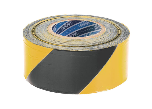 Draper Barrier Tape Roll, 500m x 75mm, Black and Yellow 69009 Draper - Town Tools 