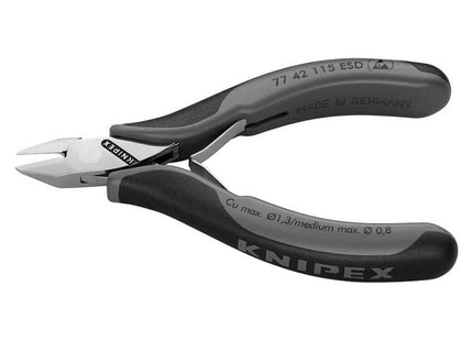 Knipex ESD Electronics Diagonal Cutters - Pointed Head Flush Cut Non Bevelled 115mm Knipex - RockBottom Northampton