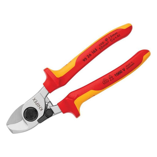 Knipex VDE Cable Shears with Return Spring 165mm Knipex - RockBottom Northampton