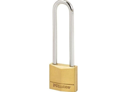 Master Lock Solid Brass 30mm Padlock 4-Pin - 64mm Shackle Master Lock - RockBottom Northampton
