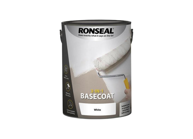 Ronseal 3-in-1 Basecoat White 5 litre Ronseal - RockBottom Nothampton