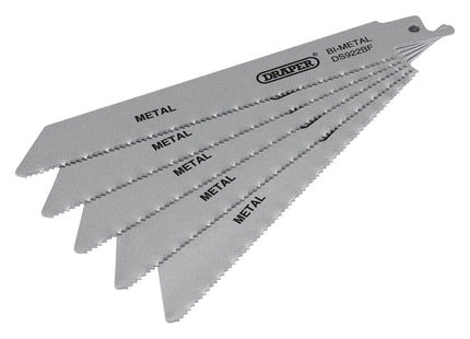 Draper Bi-metal Reciprocating Saw Blades for Metal, 150mm, 14tpi (Pack of 5) Draper - Town Tools 