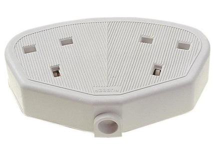 Dencon Rubber Trailing Socket 13A 2-Gang White Dencon - RockBottom Northampton
