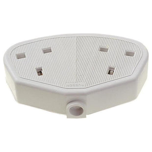 Dencon Rubber Trailing Socket 13A 2-Gang White Dencon - RockBottom Northampton