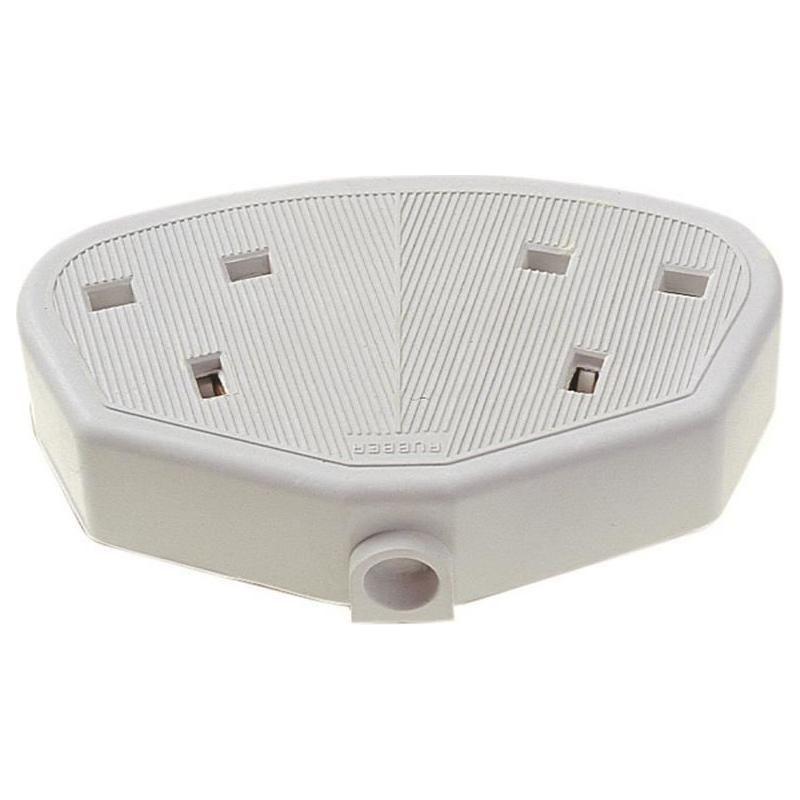 Dencon Rubber Trailing Socket 13A 2-Gang White Dencon - RockBottom Northampton