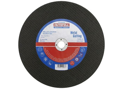 Faithfull Metal Cut Off Disc 300 x 3.5 x 22.23mm Faithfull - RockBottom Northampton