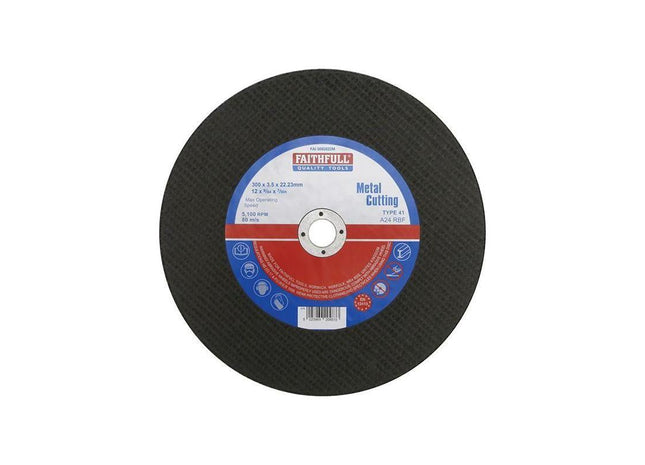 Faithfull Metal Cut Off Disc 300 x 3.5 x 22.23mm Faithfull - RockBottom Northampton