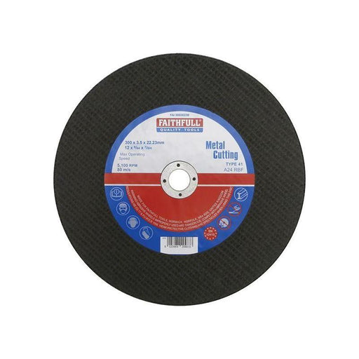 Faithfull Metal Cut Off Disc 300 x 3.5 x 22.23mm Faithfull - RockBottom Northampton