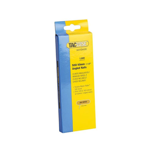 Tacwise 500 18 Gauge 40mm Angled Nails (Pack 1000) Tacwise - RockBottom Northampton