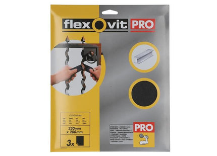 Flexovit Emery Cloth Sanding Sheets 230 x 280mm Fine 120G (3) Flexovit - RockBottom Northampton