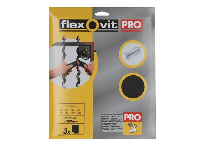 Flexovit Emery Cloth Sanding Sheets 230 x 280mm Fine 120G (3) Flexovit - RockBottom Northampton