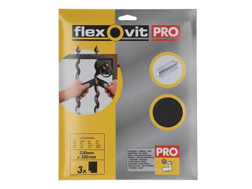 Flexovit Emery Cloth Sanding Sheets 230 x 280mm Fine 120G (3) Flexovit - RockBottom Northampton